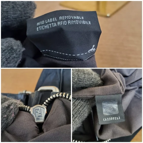 Fendi Black Zucca Front Zip Flat Messenger Bag - Picture 9 of 11